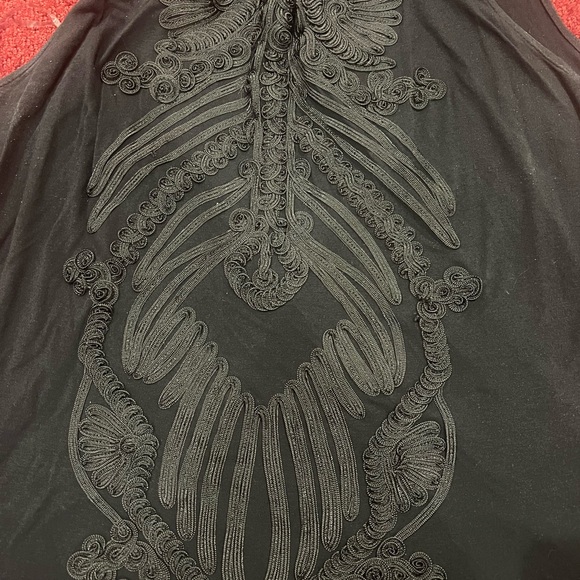 INC INTERNATIONAL CONCEPTS Black with black floral embroidery host pick - Picture 6 of 13